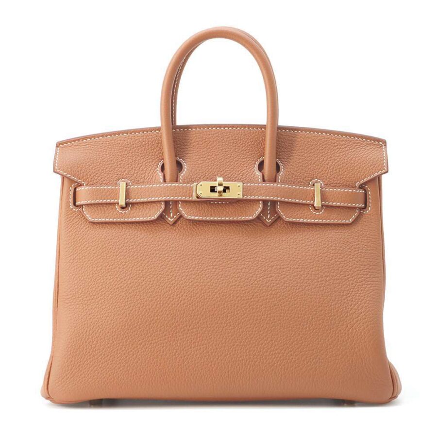 HERMES Birkin Verso Gold/ Graphite Togo Leather Size 25 | Studio Nafay