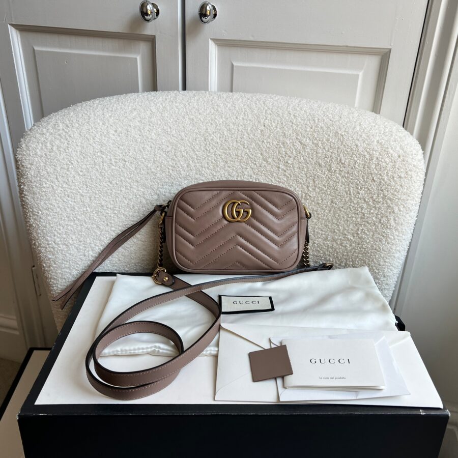 Gucci GG Dusty Pink Marmont Mini Shoulder Bag (RRP £1,360) | Studio Nafay
