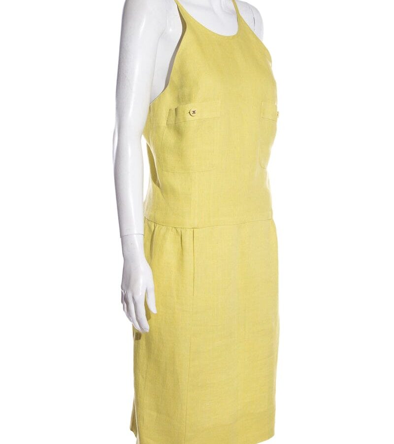 Chanel Citrine Dress With Button Detail SZ 40 | Studio Nafay