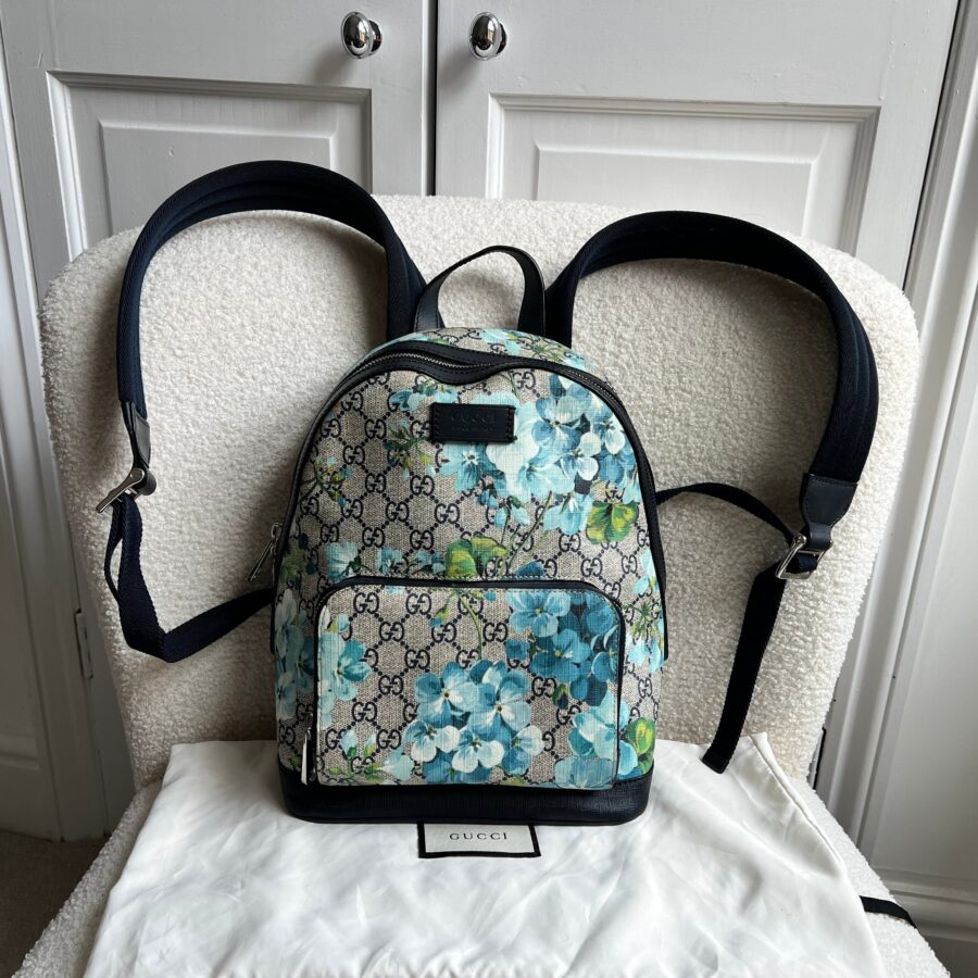Gucci Supreme Blue Blooms Small Backpack | Studio Nafay