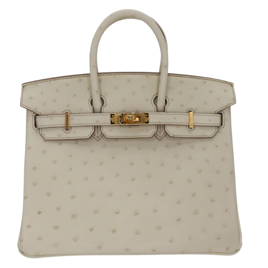 Hermes25cm Birkin Beton Ostrich Gold Hardware | Studio Nafay