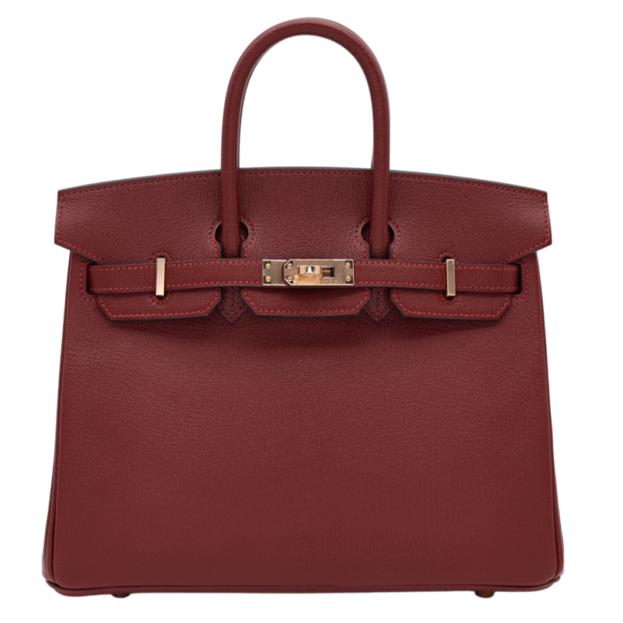 Hermes25cm Birkin HSS Rouge H/ Rose Chèvre Rose Gold Hardware | Studio Nafay