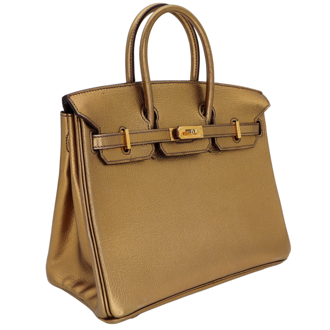 Hermes25cm Birkin Bronze Metallic Gold Hardware