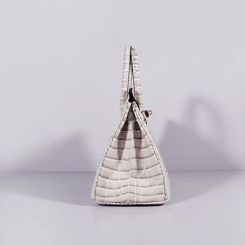 Hermes Birkin 30cm Crocodile Leather Bag With Strap Himalaya Gold | Studio Nafay