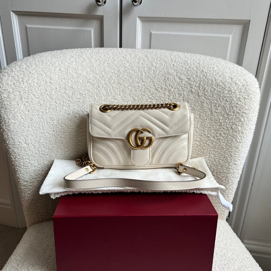 Gucci GG White Marmont Mini Shoulder Bag (RRP £1,890) | Studio Nafay