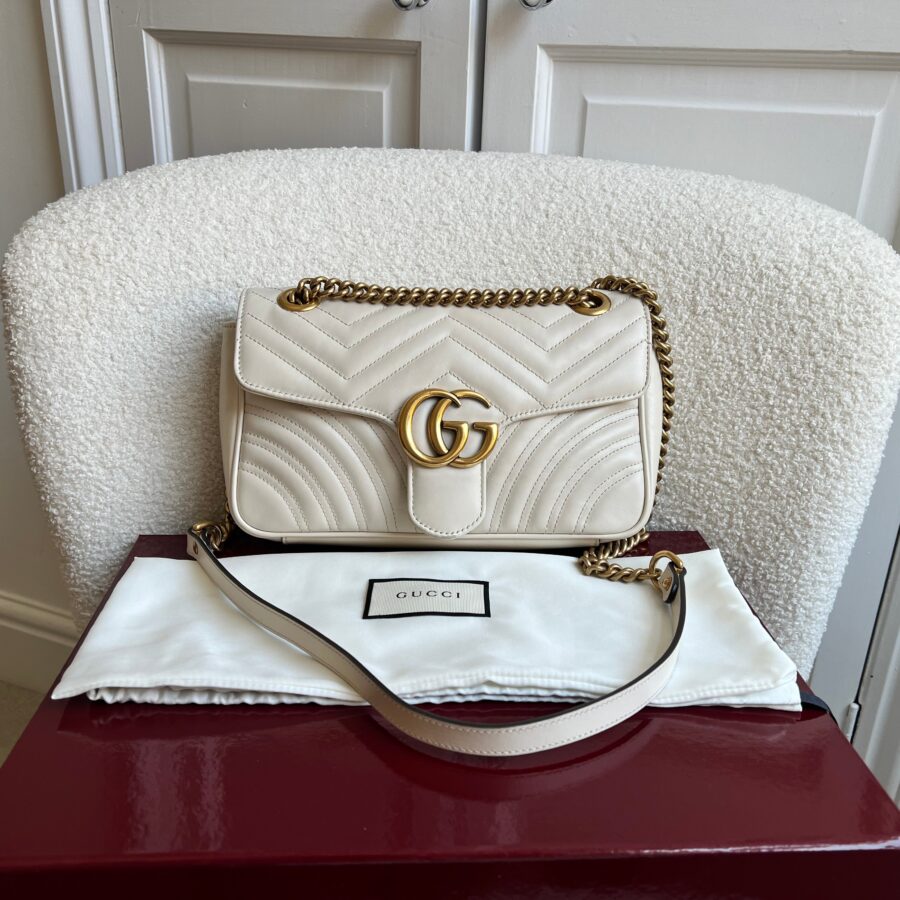 Gucci GG White Marmont Small Shoulder Bag (RRP £1890) | Studio Nafay