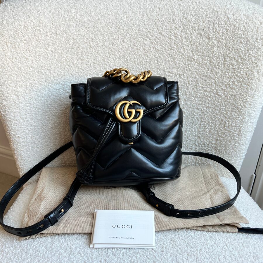Gucci GG Black Marmont Backpack | Studio Nafay