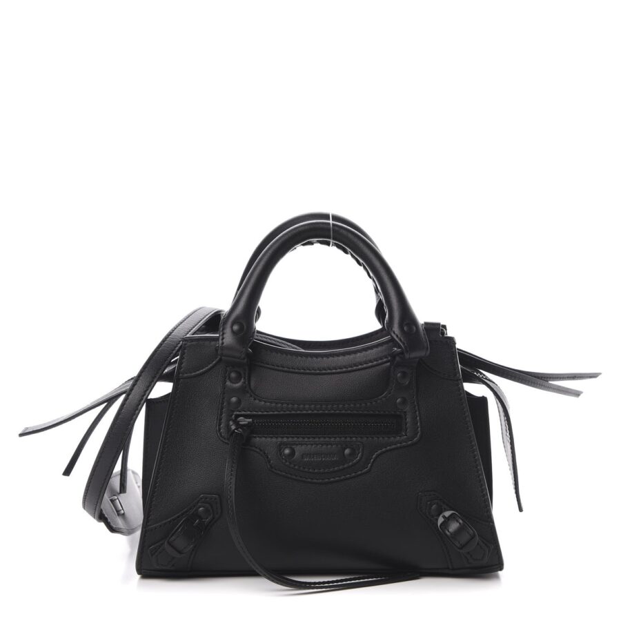 BALENCIAGA CALFSKIN LEATHER NEO MINI CITY BAG | Studio Nafay