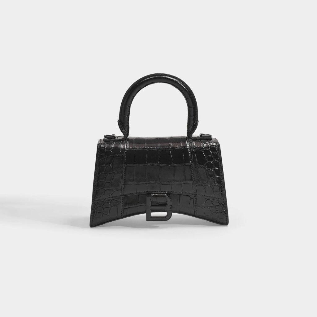 BALENCIAGA CROC EMBOSSED LEATHER HOURGLASS XS CROSSBODY BAG - Product Image 2