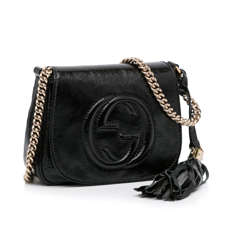 Gucci Soho Flap Bag Black Patent Leather | Studio Nafay