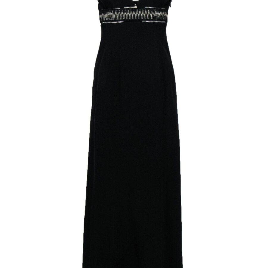 Balenciaga - Black Sleeveless Gown w/ Silver Embroidery Sz M | Studio Nafay