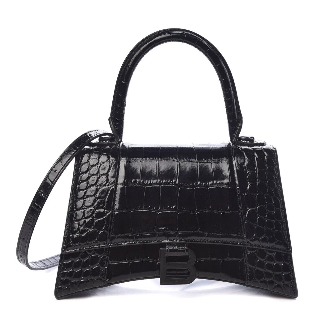 BALENCIAGA HOURGLASS CROC EMBOSSED TOP HANDLE BAG - Product Image 2