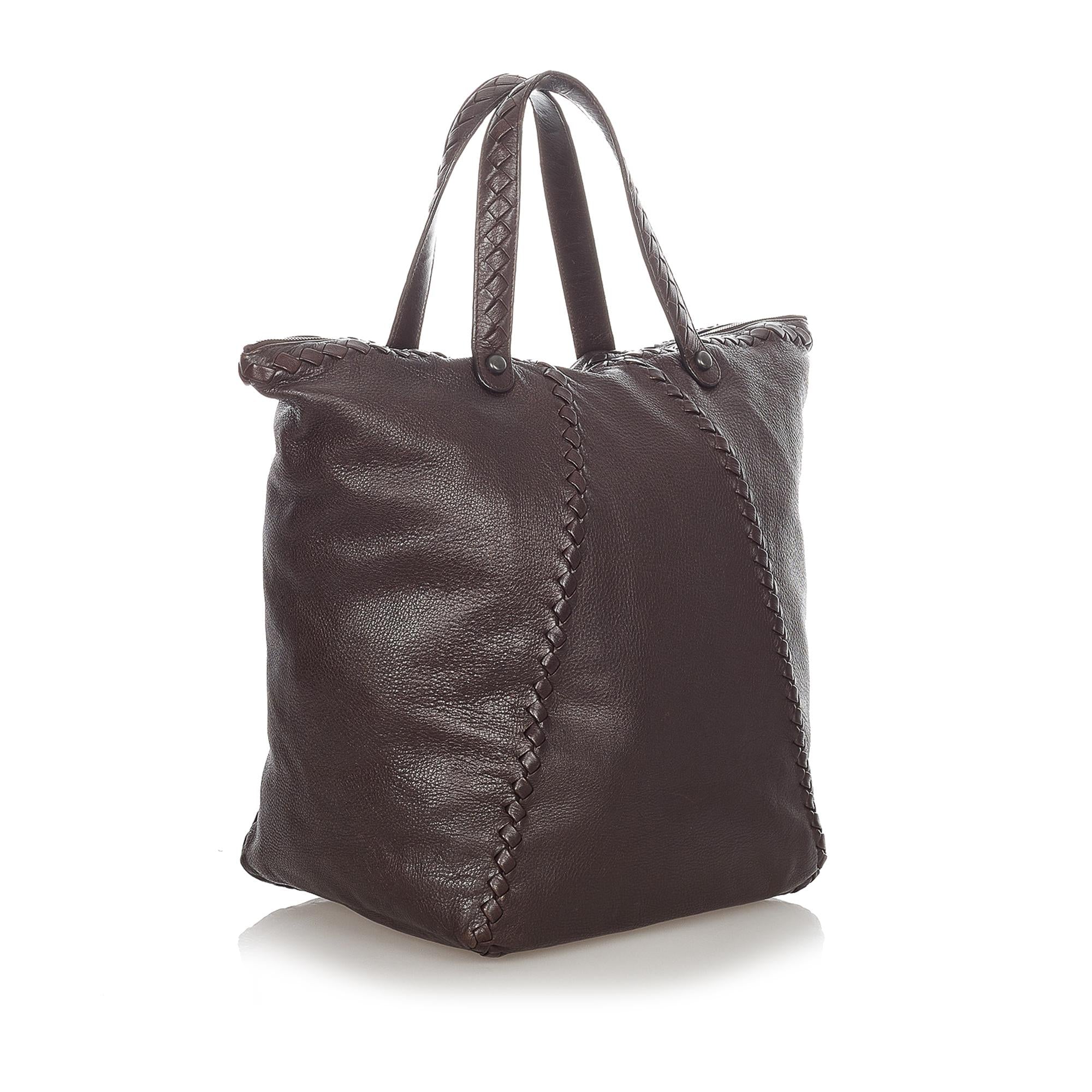 Bottega Veneta Cervo Leather Tote Bag