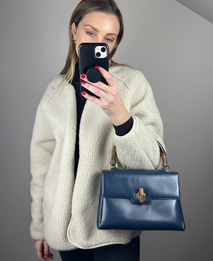 Gucci Leather Bag with Bamboo clasp | Studio Nafay