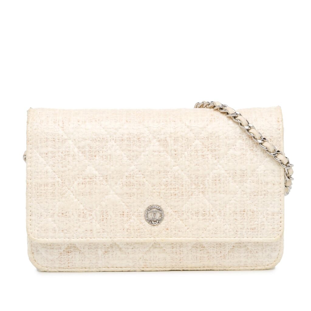 Chanel CC Coated Tweed Wallet On Chain | Studio Nafay