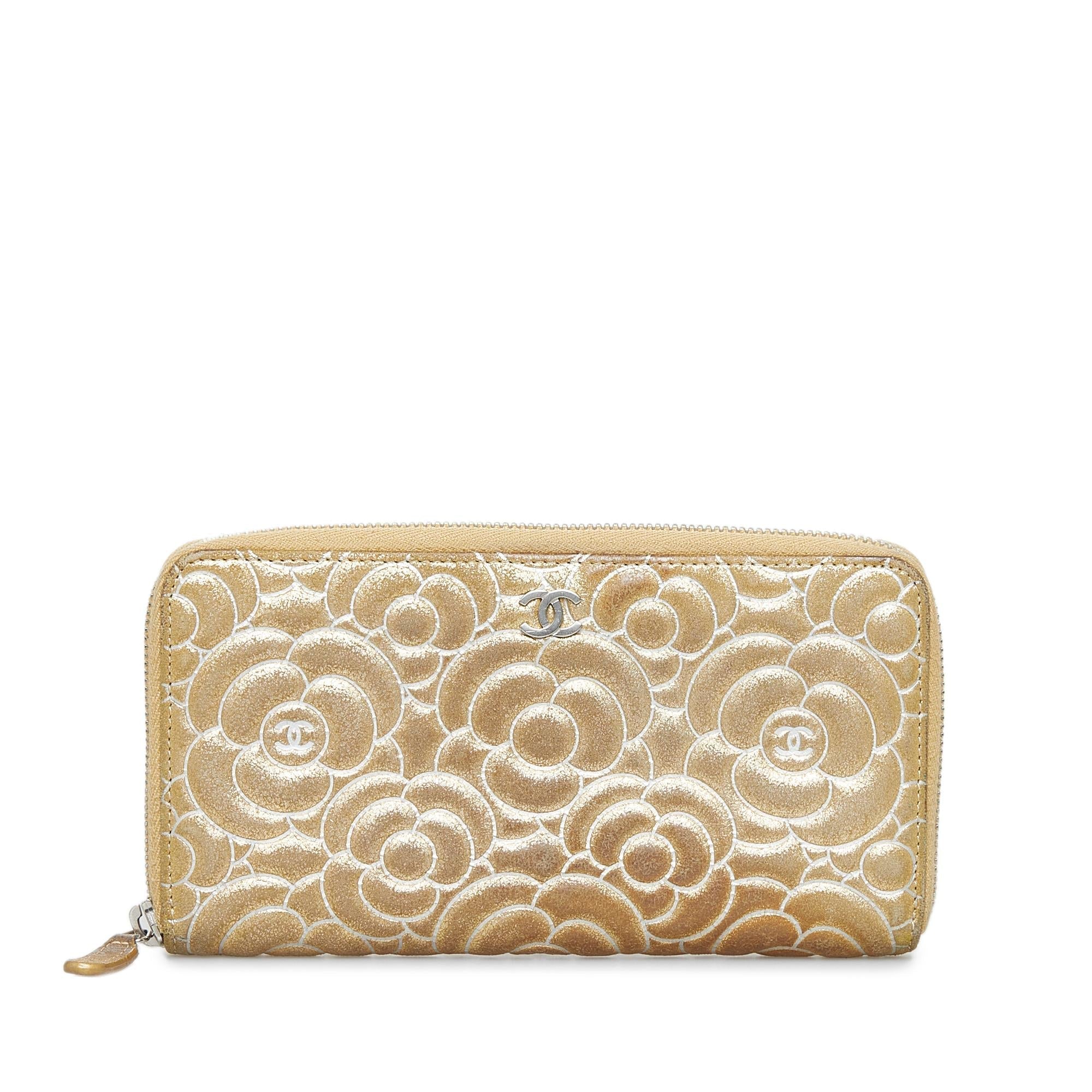 Chanel Camellia Zip Around Wallet