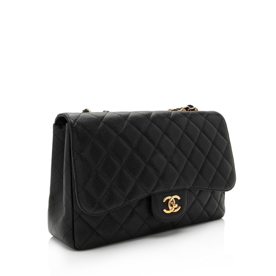 Chanel Caviar Leather Classic Jumbo Single Flap Bag | Studio Nafay