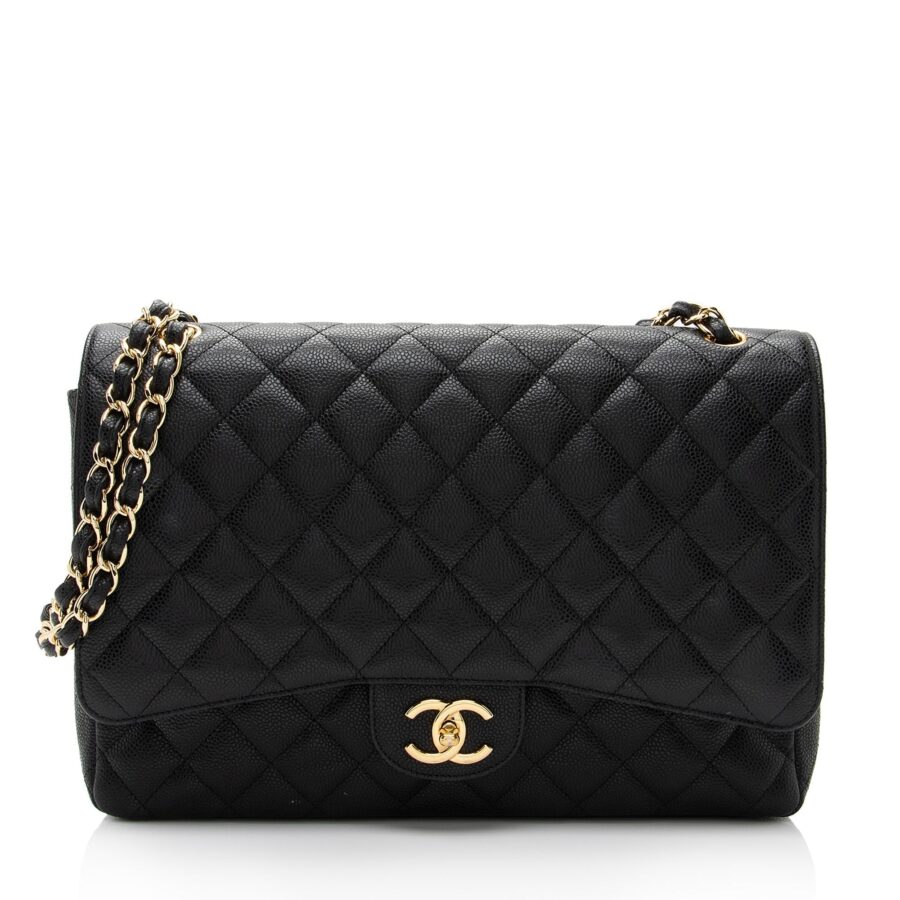 Chanel Caviar Leather Classic Maxi Double Flap Bag | Studio Nafay