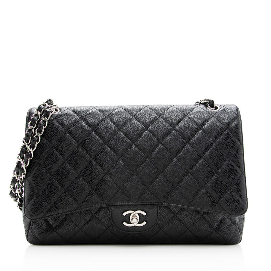 Chanel Caviar Leather Classic Maxi Single Flap Bag | Studio Nafay