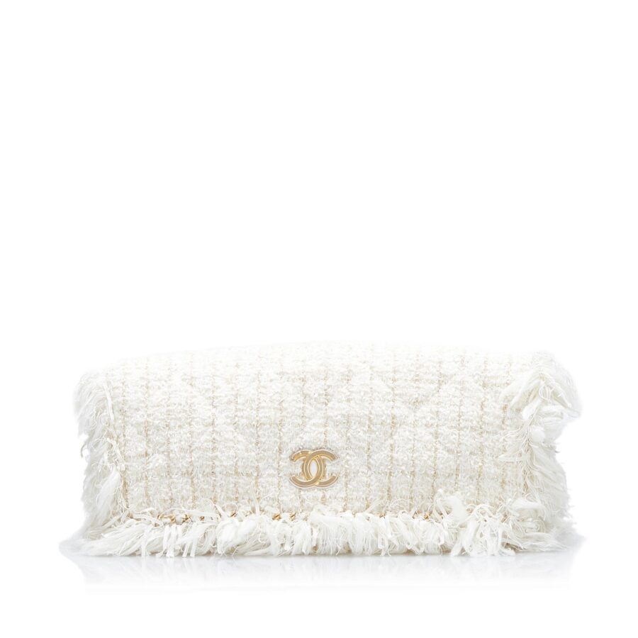 Chanel Cosmopolite Fringe Tweed Clutch Bag | Studio Nafay