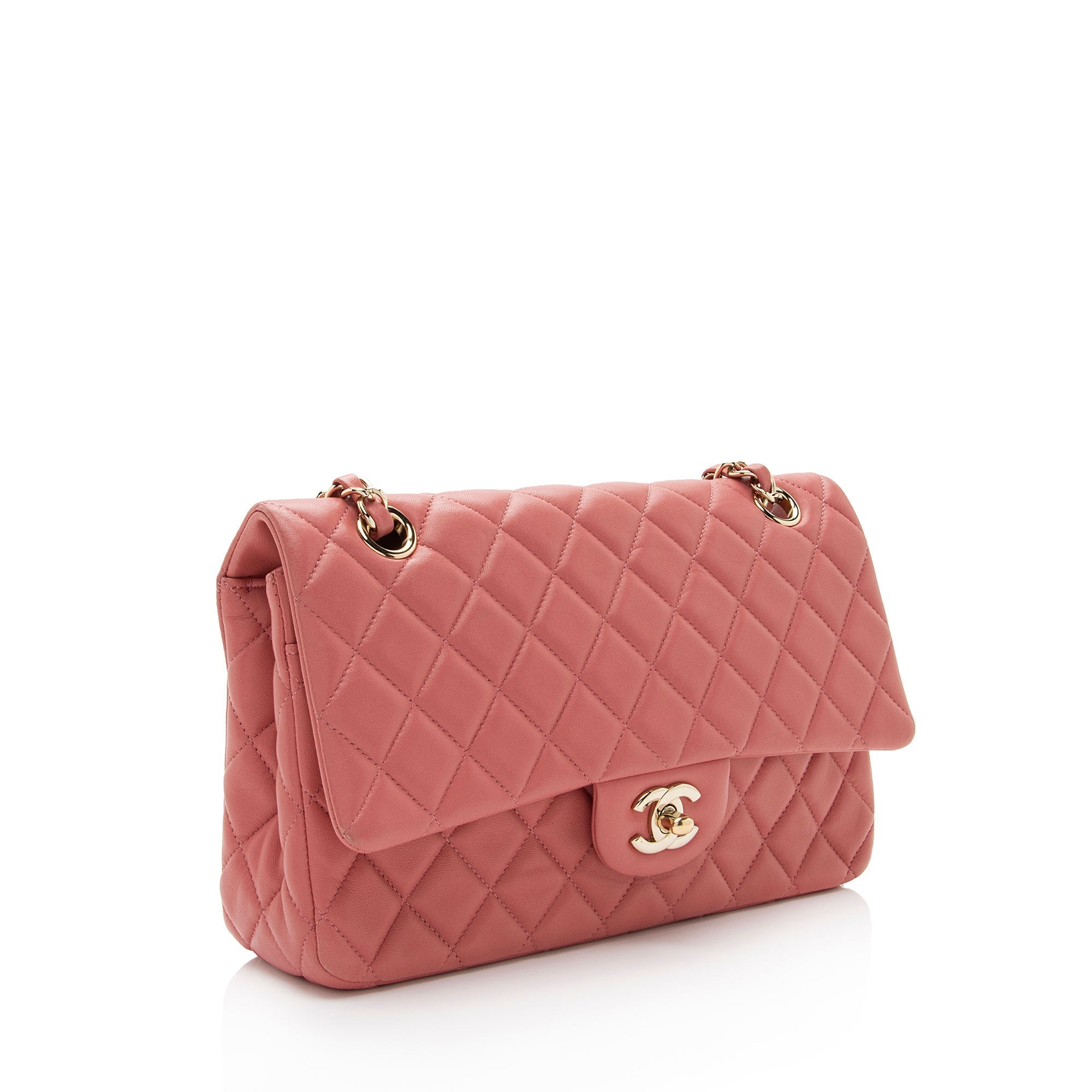 Chanel Limited Edition Lambskin Valentine Classic Medium Single Flap Bag