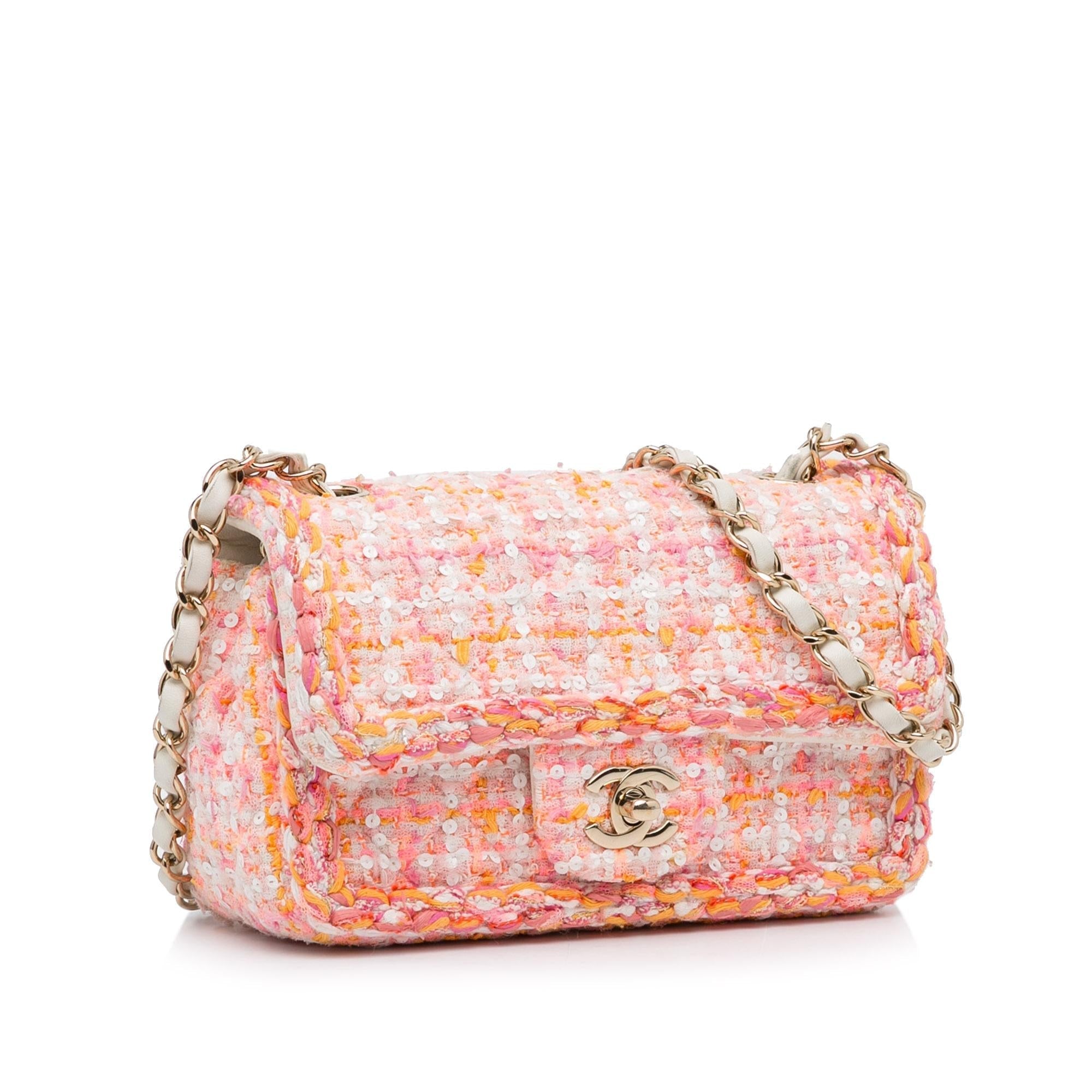 Chanel Mini Classic Embellished Tweed Flap Bag