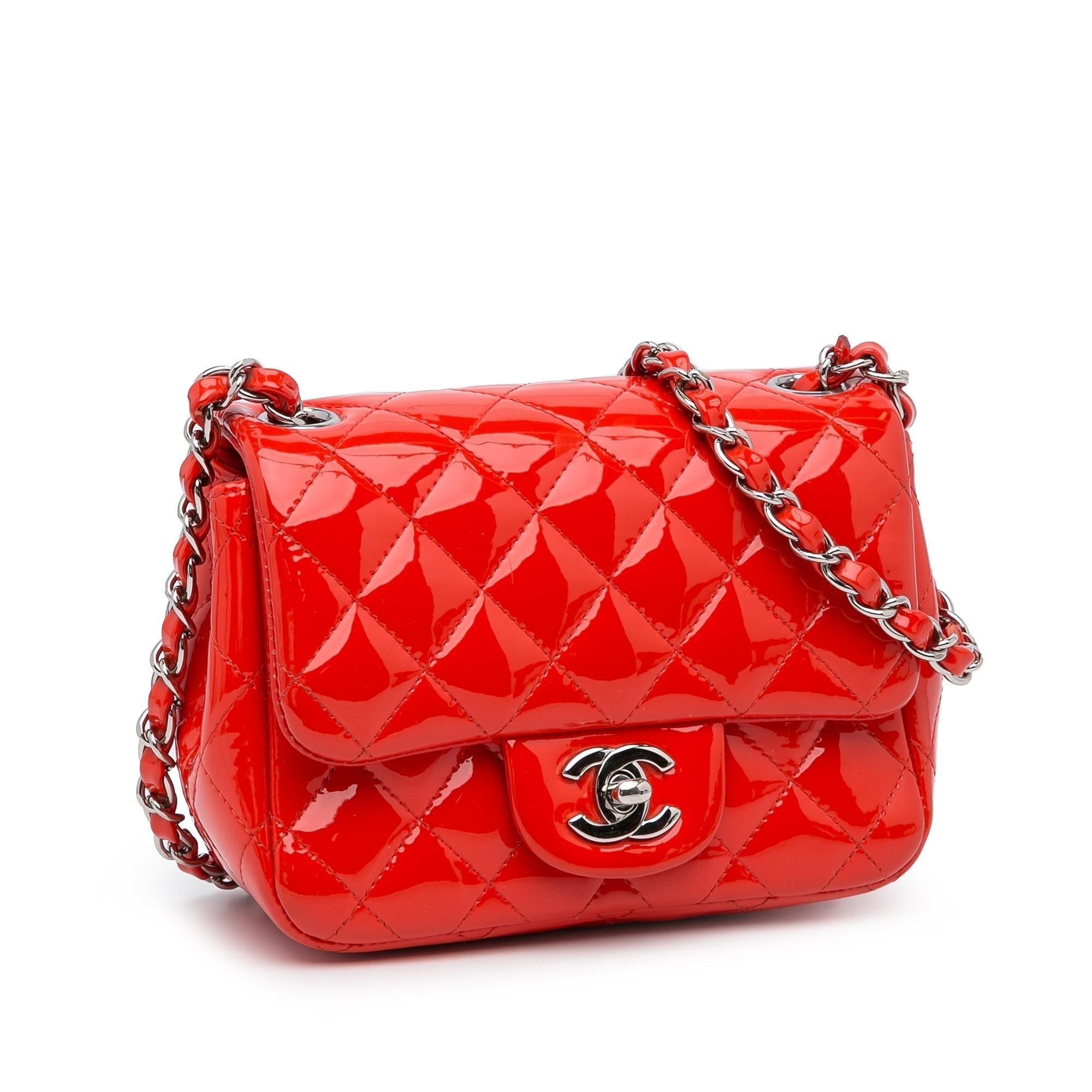 Chanel Mini Patent Classic Square Single Flap