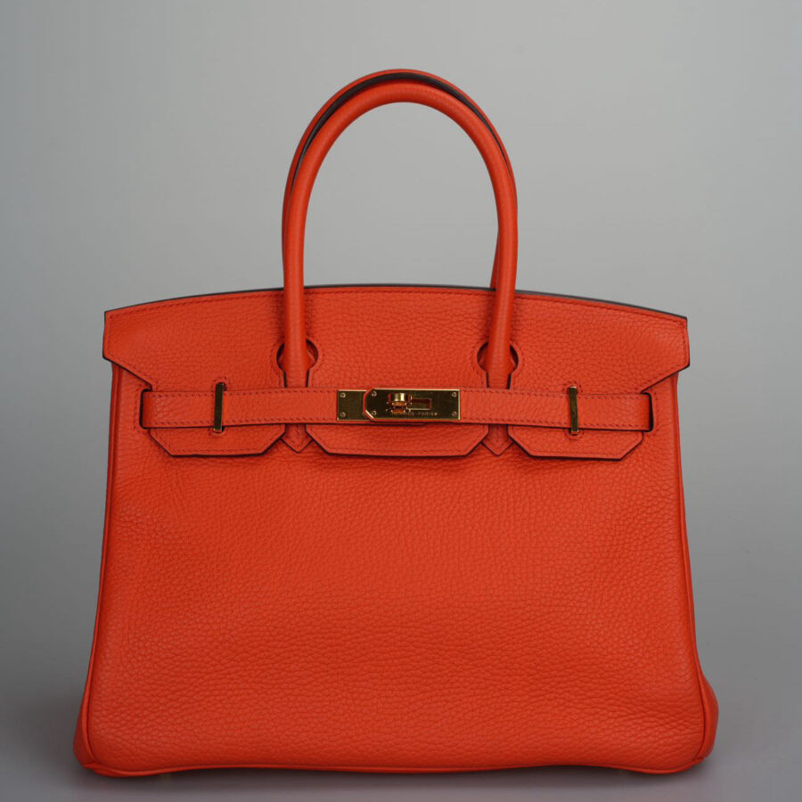 Hermes Birkin 30 Handbag in Orange Togo Leather with Gold Hardware | Studio Nafay