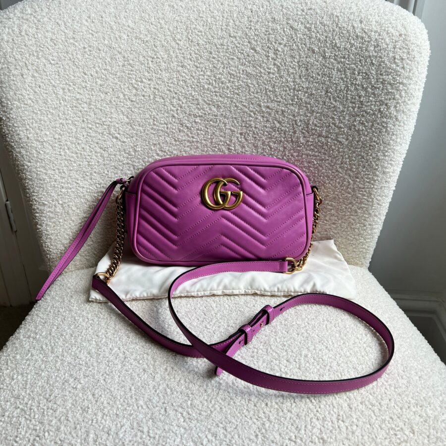 Gucci GG Hot Pink Marmont Small Shoulder Bag (RRP £1340) | Studio Nafay