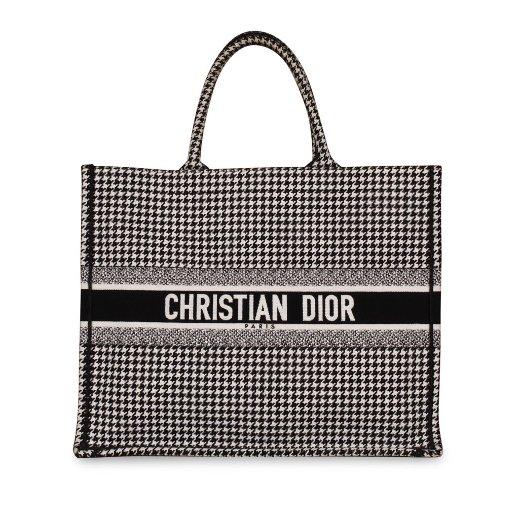 Large Dior Book Tote - Houndstooth | Studio Nafay