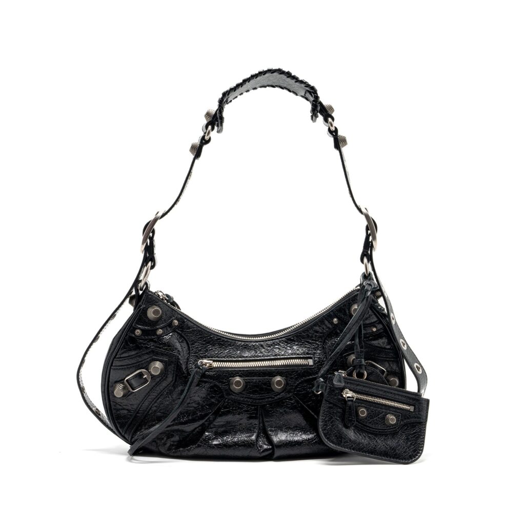 Balenciaga Le Cargole Small Shoulder Bag Lambskin Black SHW | Studio Nafay