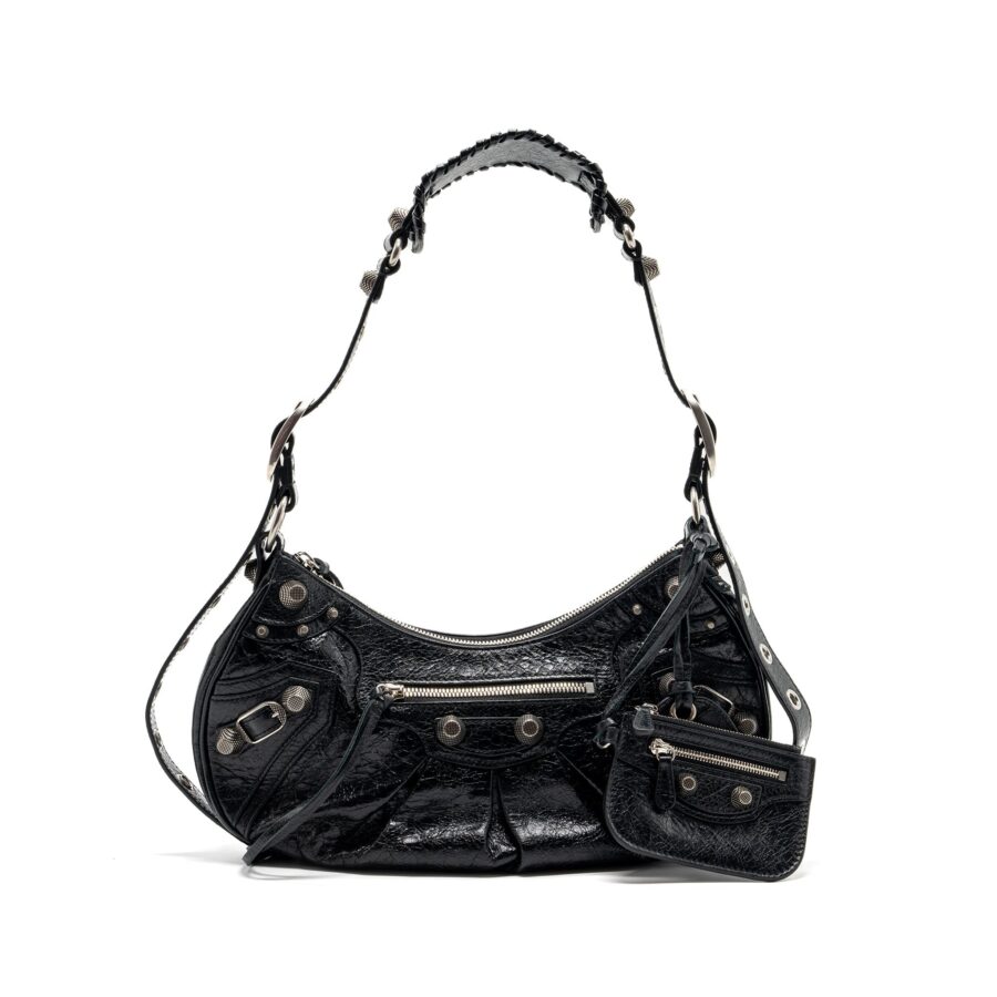 Balenciaga Le Cargole Small Shoulder Bag Lambskin Black SHW | Studio Nafay