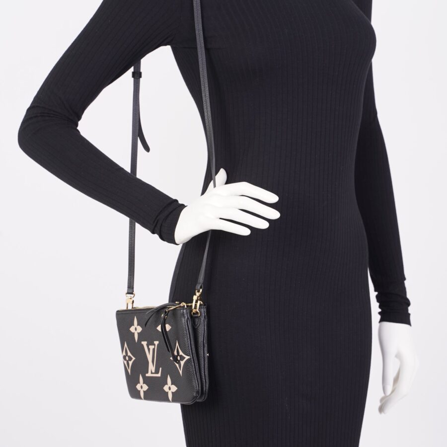 Louis Vuitton Double Pochette Zip on Strap Empreinte Monogram Leather | Studio Nafay