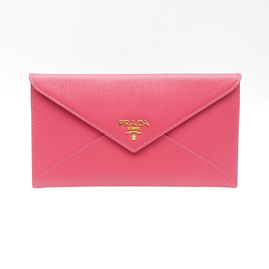 Pink Vitello Move Leather Clutch Bag | Studio Nafay