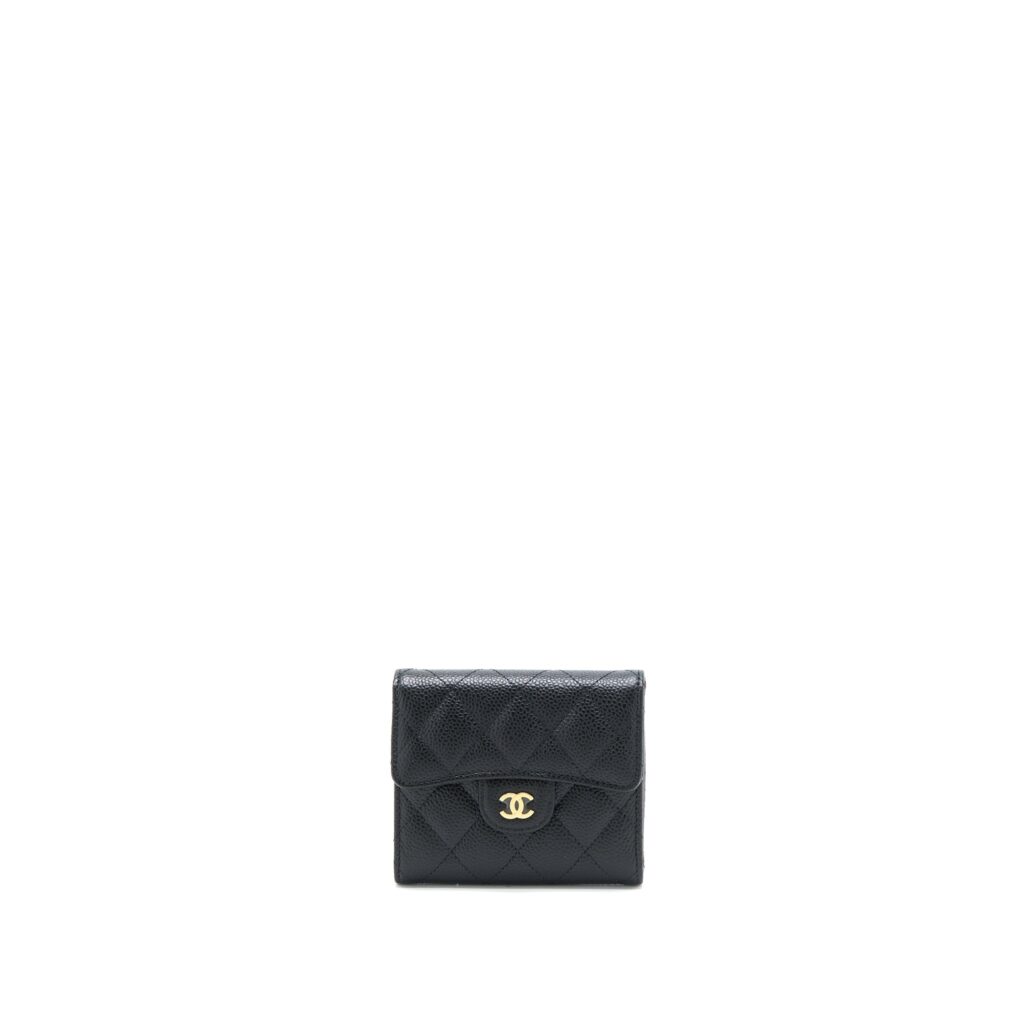 Chanel Classic Compact Wallet Caviar Black LGHW (Microchip) | Studio Nafay