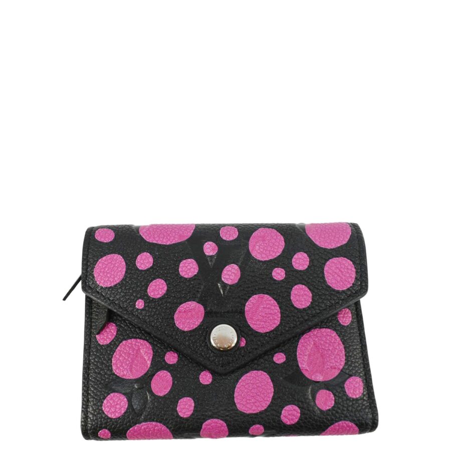 LOUIS VUITTON LV X YK Victorine Polka Dot Monogram Empreinte Leather Wallet Fuchsia | Studio Nafay