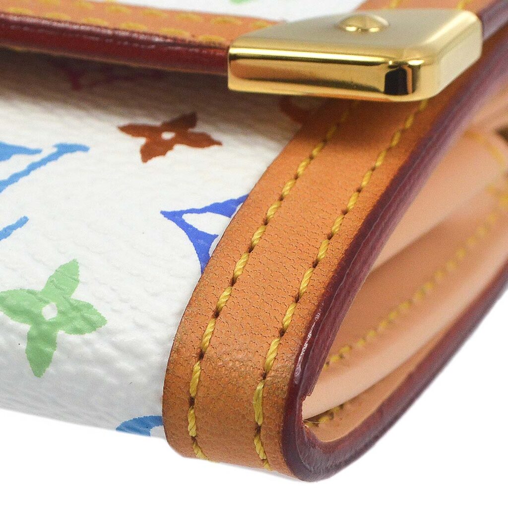 Louis Vuitton White Multicolor Porte Monnaie Plat Wallet