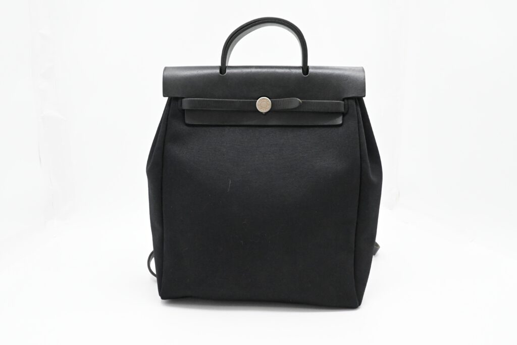 Hermes Toile Herbag A Dos PM Backpack in Black Canvas - Product Image 2