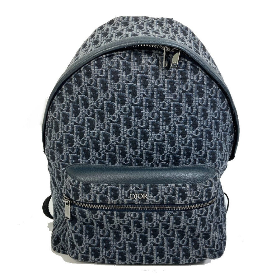 Dior Backpack Canvas / leather Navy Trotter Oblique Backpack mens | Studio Nafay