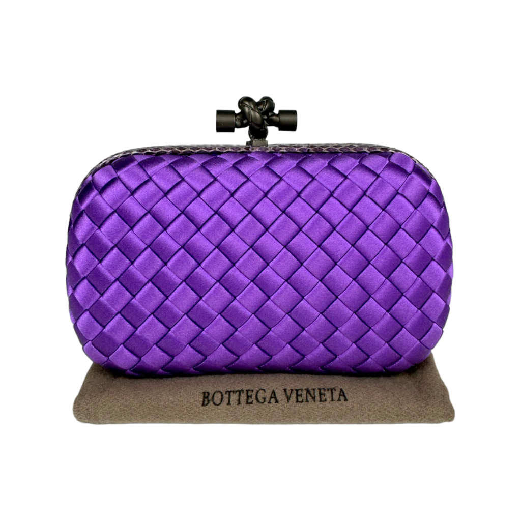 Bottega Veneta Knot Clutch Purple Satin - Product Image 2