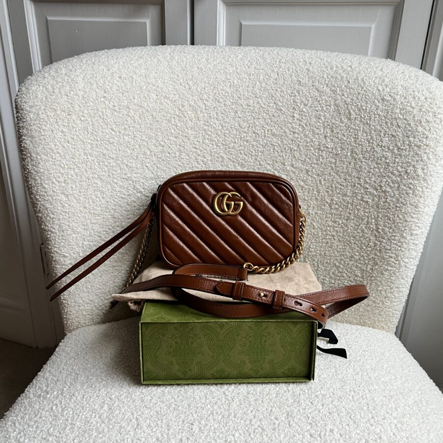 Gucci GG Brown Marmont Mini Shoulder Bag (RRP £1,360) | Studio Nafay
