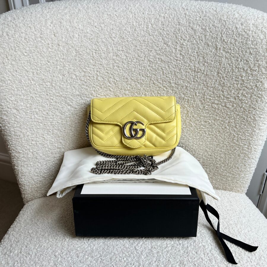 Gucci GG Yellow Marmont Super Mini Shoulder Bag (RRP £1080) | Studio Nafay