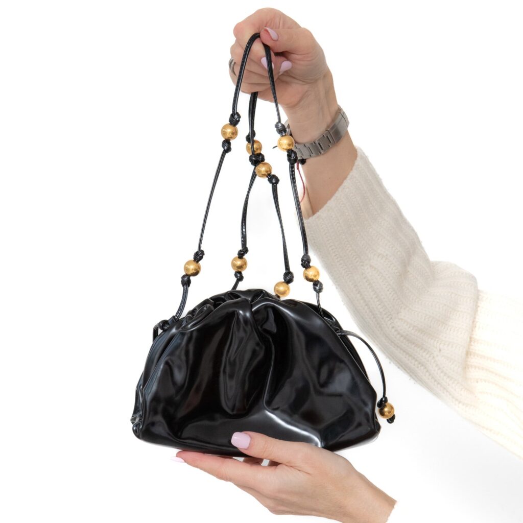 Bottega Veneta Black Patent Mini Pouch Bag - Product Image 2