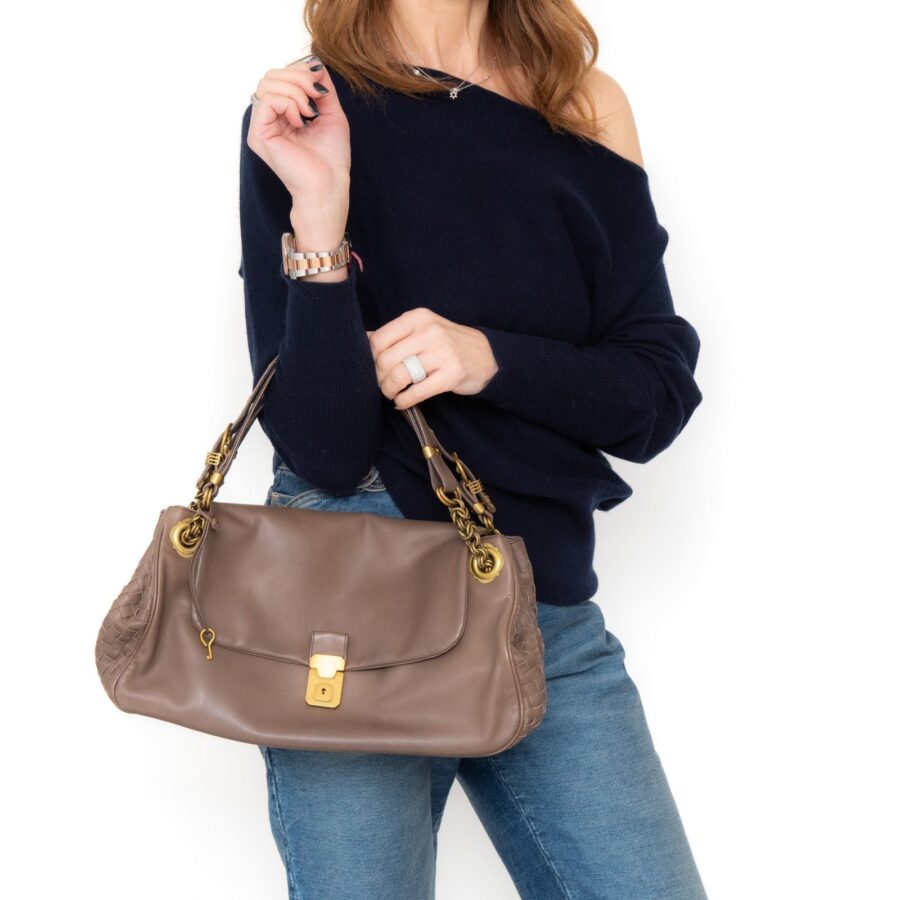 Bottega Veneta Intrecciato Leather Shoulder Bag | Studio Nafay