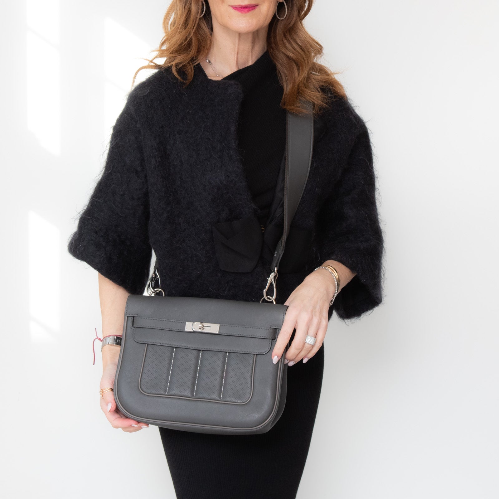 Hermes Berline 28 Graphite Crossbody Bag