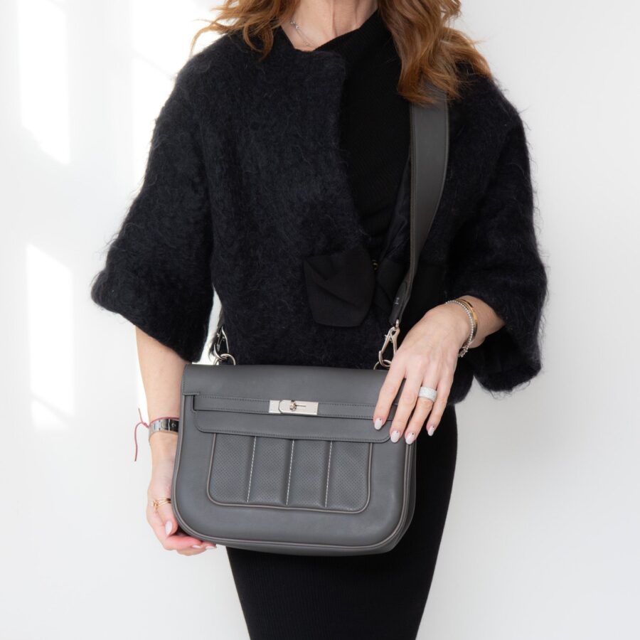 Hermes Berline 28 Graphite Crossbody Bag | Studio Nafay