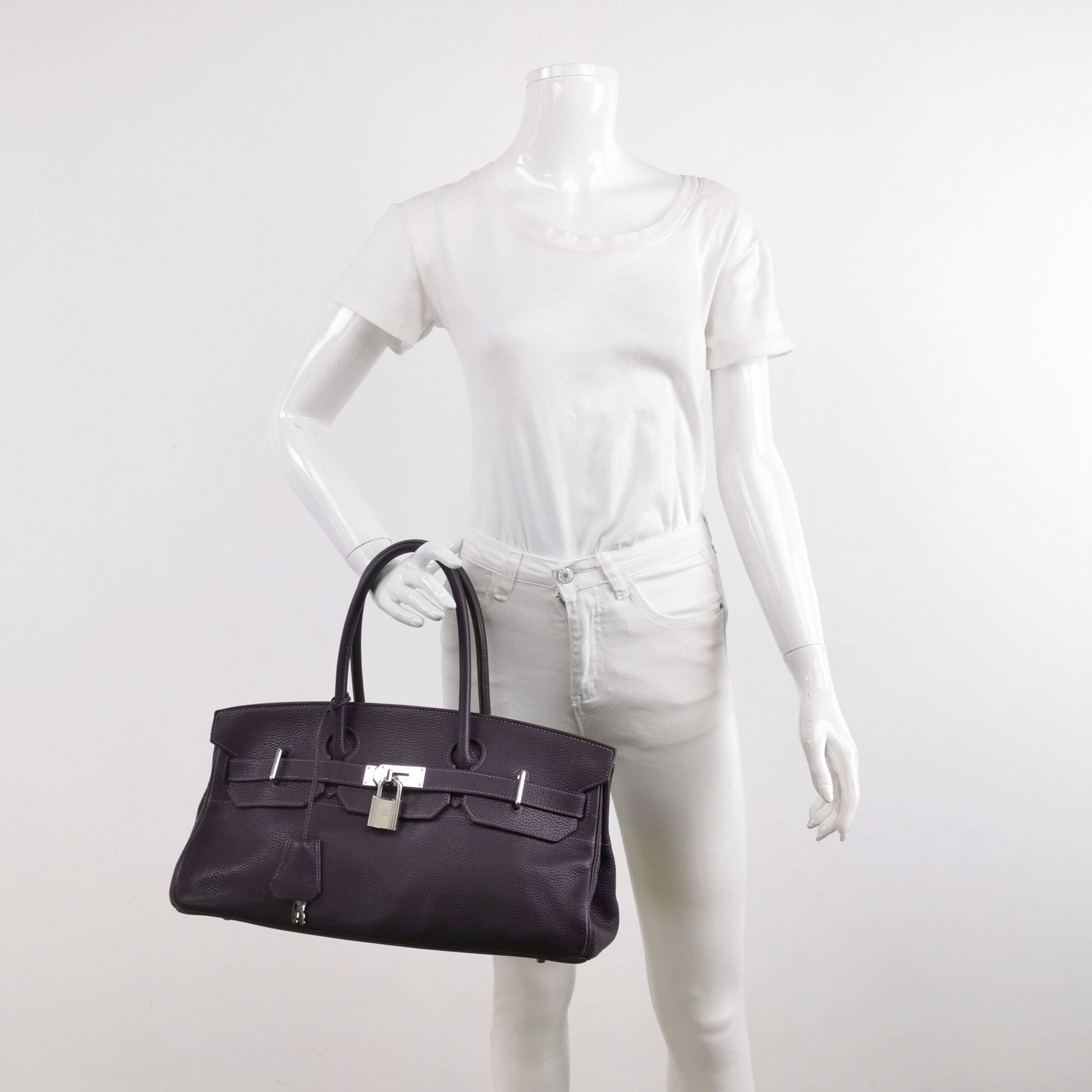 Hermes Shoulder Birkin 42 HSS Special Order Togo Cassis Violet Anemone Interior Hardware