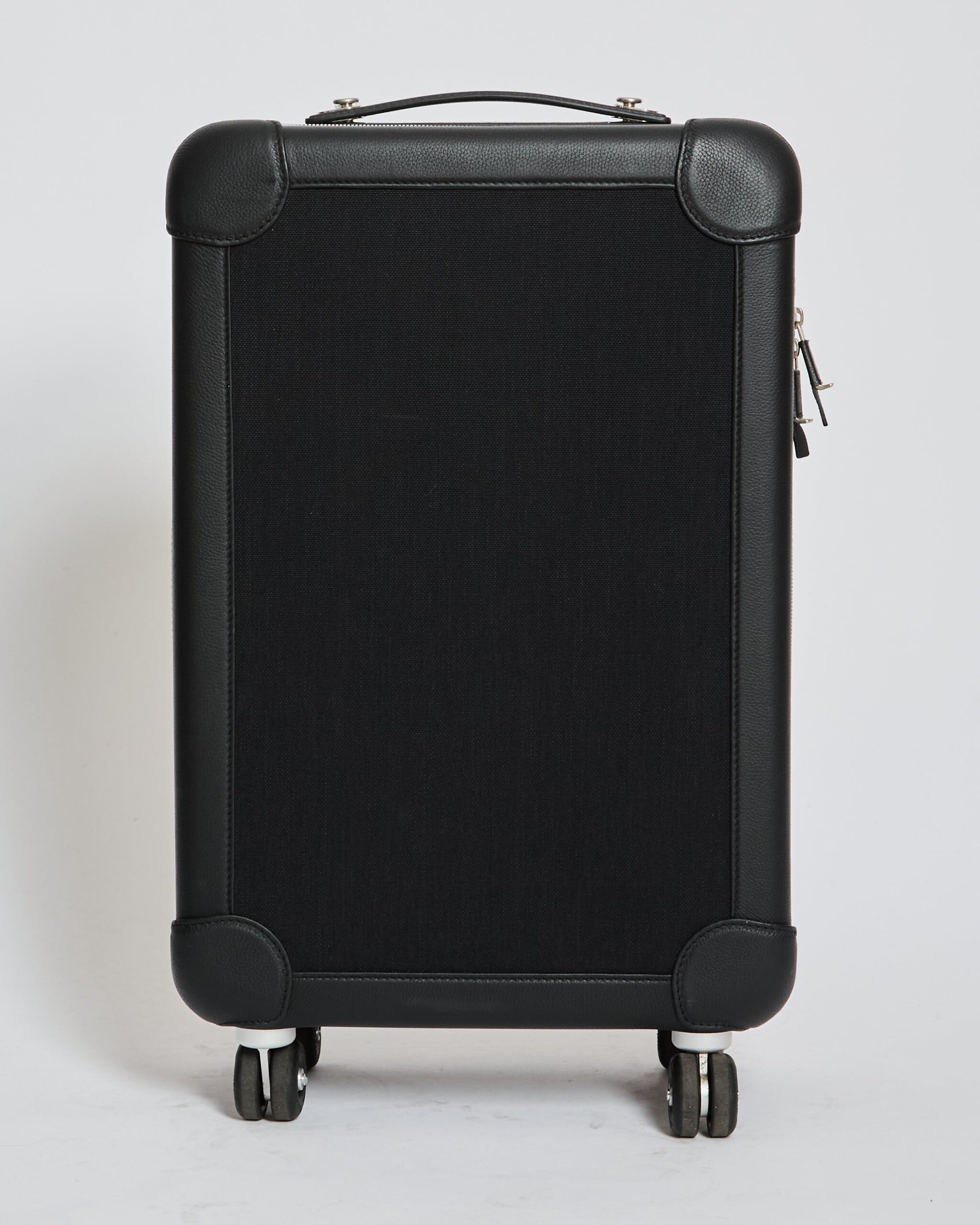 *HOT* Hermes Rolling Mobility Suitcase in Black with Black Clemence Leather Trim and Aluminium Hardware