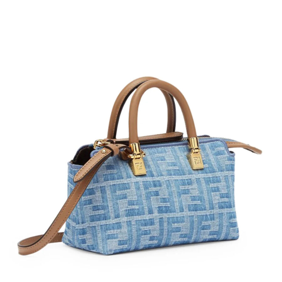 FENDI BY THE WAY FF DENIM MINI TOP HANDLE BAG | Studio Nafay
