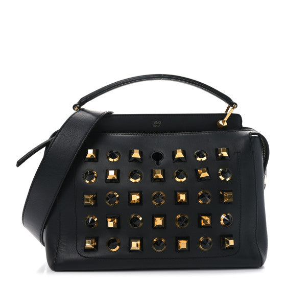 FENDI STUDDED DOTCOM TWO WAY LEATHER BAG | Studio Nafay